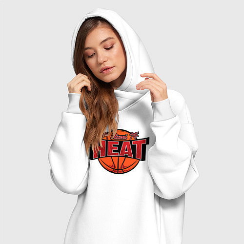 Женская толстовка-платье Майами Хит - баскетбол / Белый – фото 3