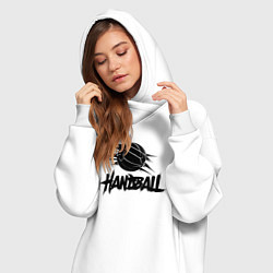 Женское худи-платье Динамичный гандбол, цвет: белый — фото 2
