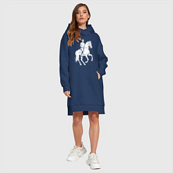 Женское худи-платье Конный спорт, цвет: тёмно-синий — фото 2