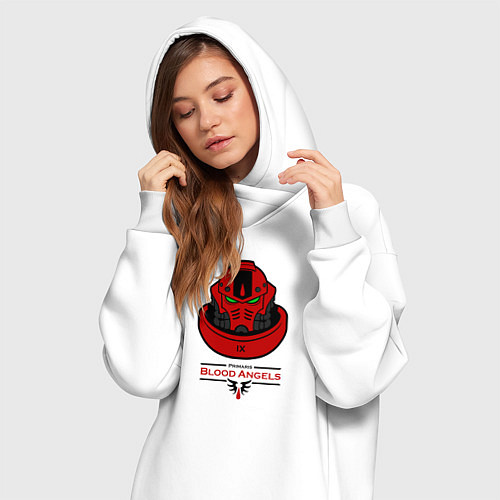 Женская толстовка-платье Вархаммер - Кровавые Ангелы / Белый – фото 3