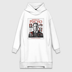 Женское худи-платье Американский Психопат Постер, цвет: белый