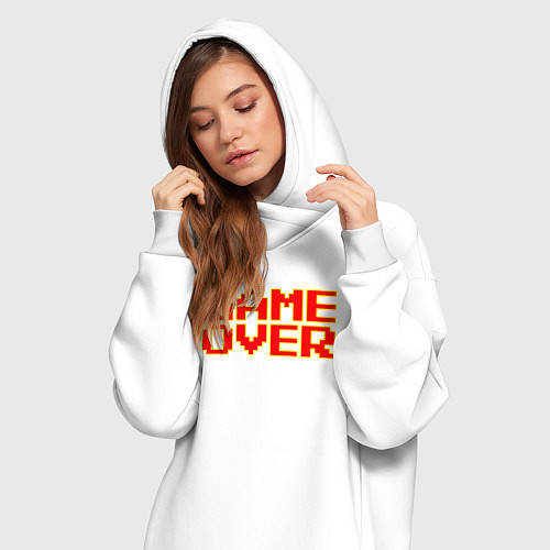 Женская толстовка-платье Конец игры 8 бит / Белый – фото 3
