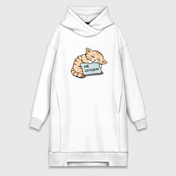 Женская толстовка-платье Кот, мем, не сегодня