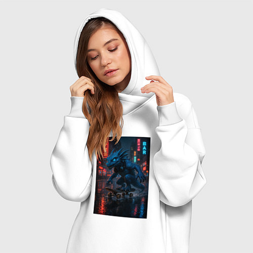 Женская толстовка-платье Дракон на Колесах / Белый – фото 3