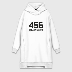Женское худи-платье Игрок номер 456 игра в кальмара, цвет: белый