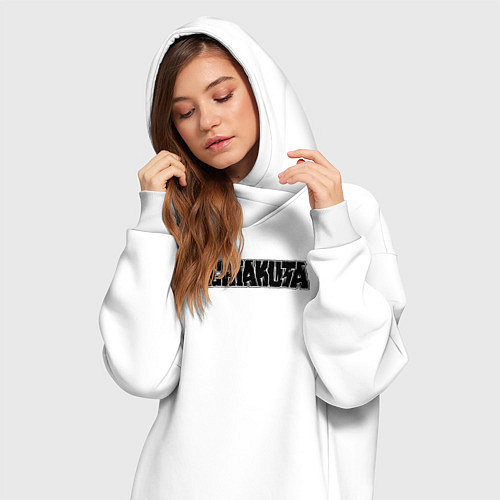 Женская толстовка-платье Gachiakuta english logo / Белый – фото 3