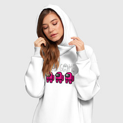Женское худи-платье Among us squid game, цвет: белый — фото 2