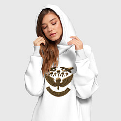 Женское худи-платье Крылья Родины, цвет: белый — фото 2