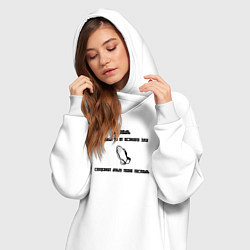 Женское худи-платье Сохранит душу твою Господь черный орнамент, цвет: белый — фото 2