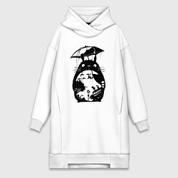 Женское худи-платье Тоторо Мэй Сацуки котобус, цвет: белый