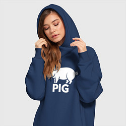 Женское худи-платье Городская Свинья, цвет: тёмно-синий — фото 2