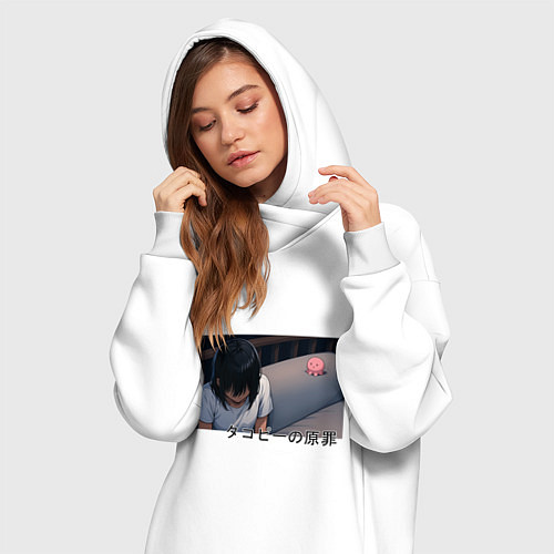 Женская толстовка-платье Такопи и Сидзука / Белый – фото 3