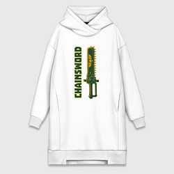 Женское худи-платье Цепной меч, цвет: белый