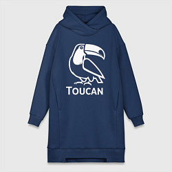 Женское худи-платье Тукан в минималистичном стиле, цвет: тёмно-синий