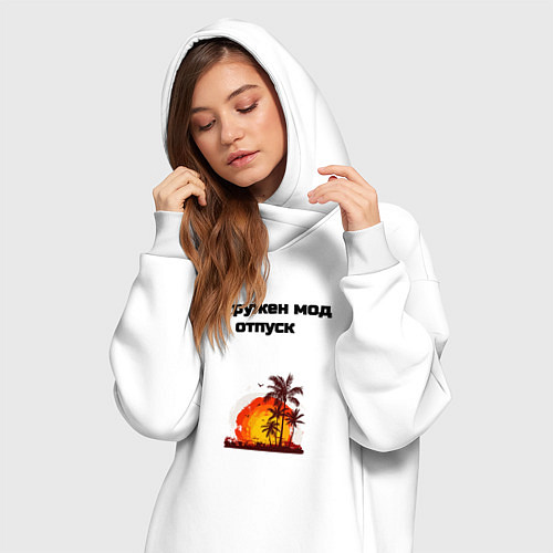 Женская толстовка-платье Мод отпуск / Белый – фото 3