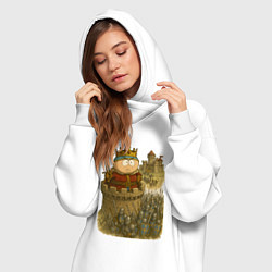 Женское худи-платье Эрик Картман король, цвет: белый — фото 2