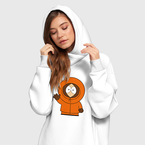 Женская толстовка-платье Кенни машет рукой / Белый – фото 3