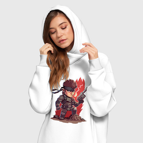 Женская толстовка-платье Metal Gear Солид Снейк / Белый – фото 3