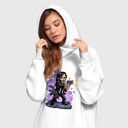 Женское худи-платье Джон Уик, цвет: белый — фото 2