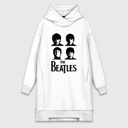 Женское худи-платье Beatles исполнители, цвет: белый