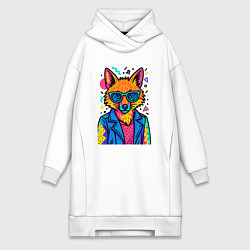 Женская толстовка-платье Лиса Pop Colors