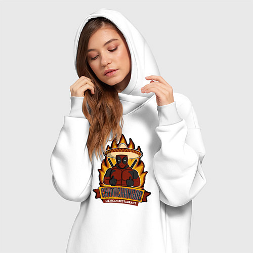 Женская толстовка-платье Deadpool chimichangas / Белый – фото 3