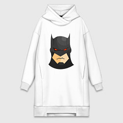 Женское худи-платье Голова Бэтмена, цвет: белый
