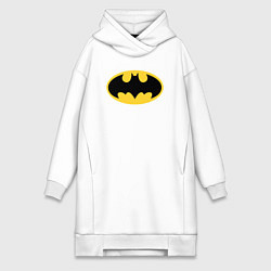 Женское худи-платье Batman classic, цвет: белый