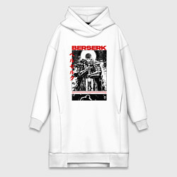 Женское худи-платье Berserk - poster, цвет: белый