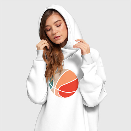 Женская толстовка-платье Basket color / Белый – фото 3
