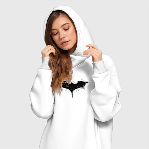 Женская толстовка-платье Dark knight style / Белый – фото 3