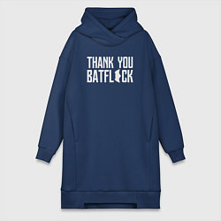 Женское худи-платье Thank you Batfleck, цвет: тёмно-синий