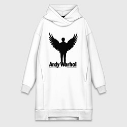 Женское худи-платье Крылатый Энди Уорхол, цвет: белый