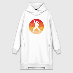 Женское худи-платье Judo girl, цвет: белый