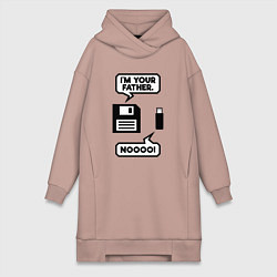 Женское худи-платье Я твой отец, цвет: пыльно-розовый