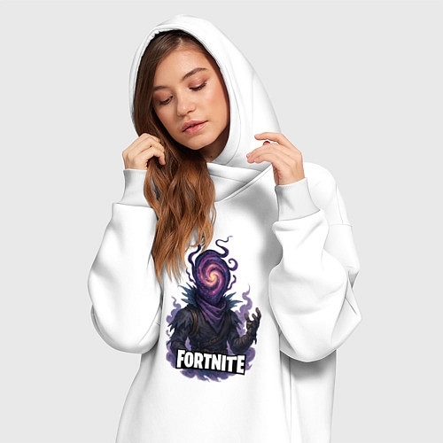 Женская толстовка-платье Сюрреалистичный Рейвен Fortnite / Белый – фото 3