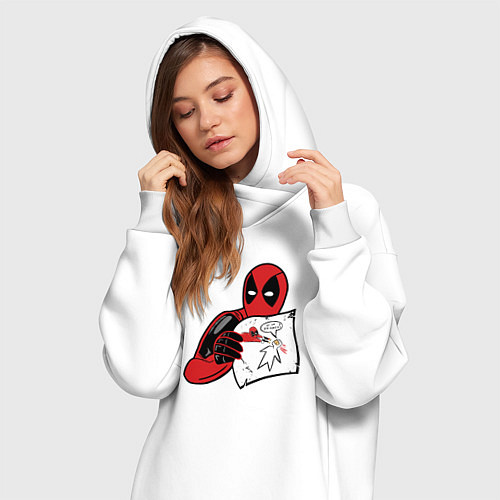 Женская толстовка-платье Deadpool picture / Белый – фото 3