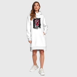 Женское худи-платье Красный огненный конь, цвет: белый — фото 2