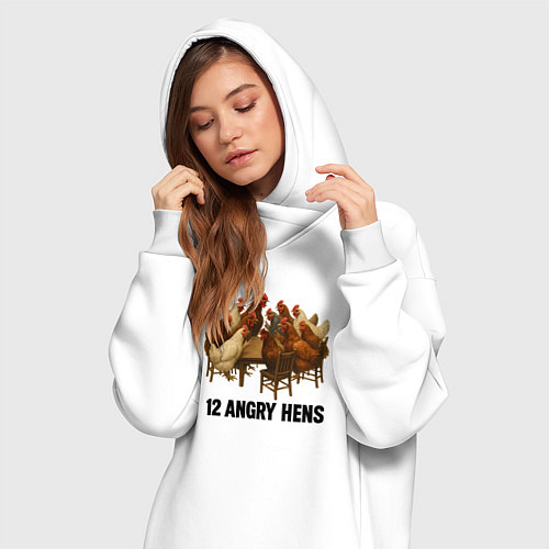 Женская толстовка-платье Двенадцать злых куриц / Белый – фото 3
