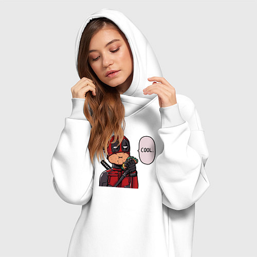 Женская толстовка-платье Deadpool cool / Белый – фото 3
