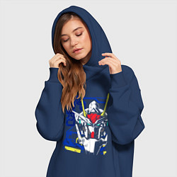Женское худи-платье Гандаму робот, цвет: тёмно-синий — фото 2