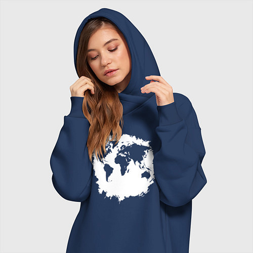 Женская толстовка-платье Тень Земли / Тёмно-синий – фото 3