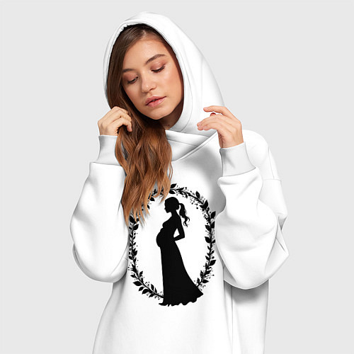 Женская толстовка-платье Беременная грация / Белый – фото 3