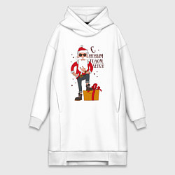 Женское худи-платье С Новым годом, детка, цвет: белый