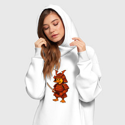 Женское худи-платье Утёнок-самурай, цвет: белый — фото 2