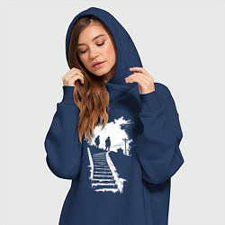 Женское худи-платье Сумеречный подъем, цвет: тёмно-синий — фото 2