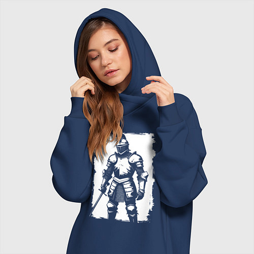 Женская толстовка-платье Рыцарь с мечом / Тёмно-синий – фото 3
