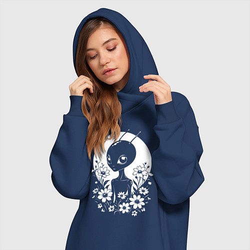 Женская толстовка-платье Лунный странник / Тёмно-синий – фото 3