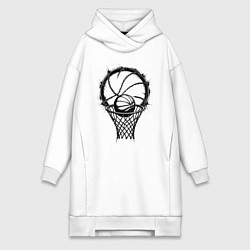 Женское худи-платье Кольцо испытаний, цвет: белый