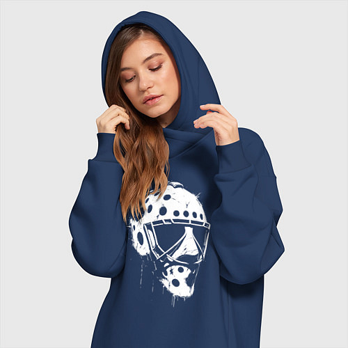 Женская толстовка-платье Белая хоккейная маска / Тёмно-синий – фото 3